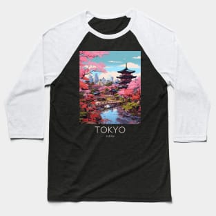 A Pop Art Travel Print of Tokyo Japan Baseball T-Shirt